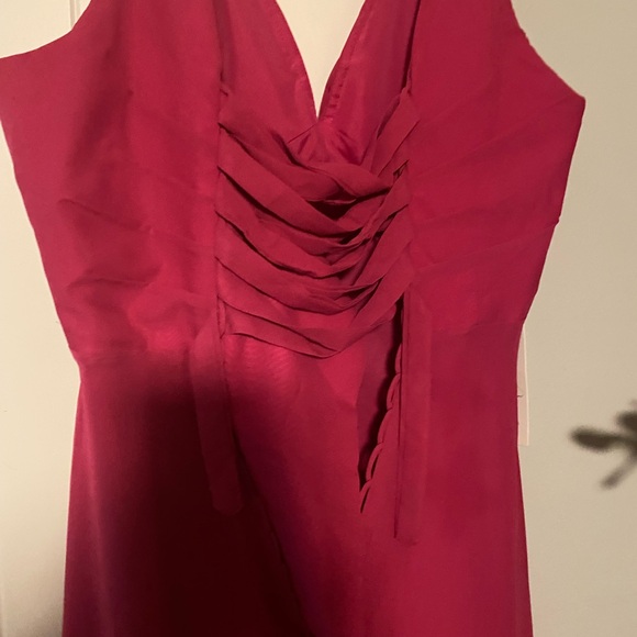 Fuchsia Prom Evening Dress with Ruffle - Picture 5 of 6